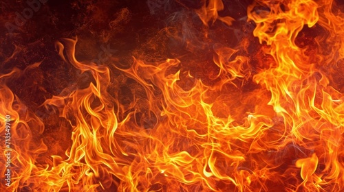 Close-Up of Fiery Flames Burning