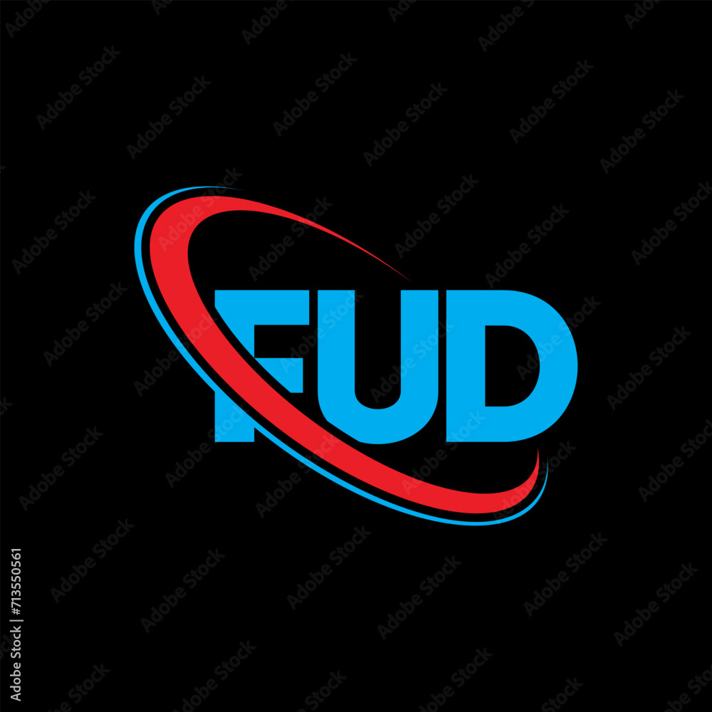FUD logo. FUD letter. FUD letter logo design. Initials FUD logo linked