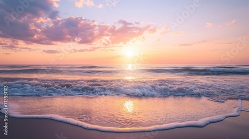 Sun Sets on Beach Water
