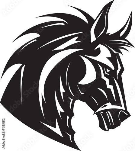 Refined Rider Noble Horse Vector Icon Spirited Sprint Racing Horse Mascot photo