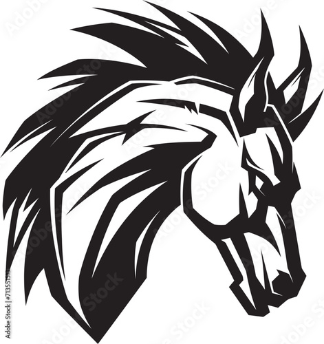 Noble Nicker Spirited Horse Vector Icon Wild West Whinny Charging Horse Mascot