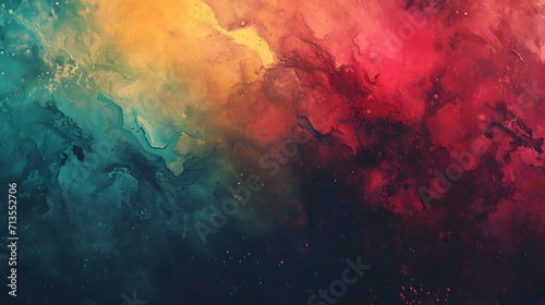 Vivid Multicolored Painting on a Black Background