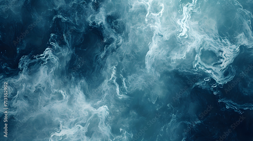 Serene Ocean, Vast Expanse of Blue and White Waves in a Large Body of Water Serene Ocean, Vast Expanse of Blue and White Waves in a Large Body of Water