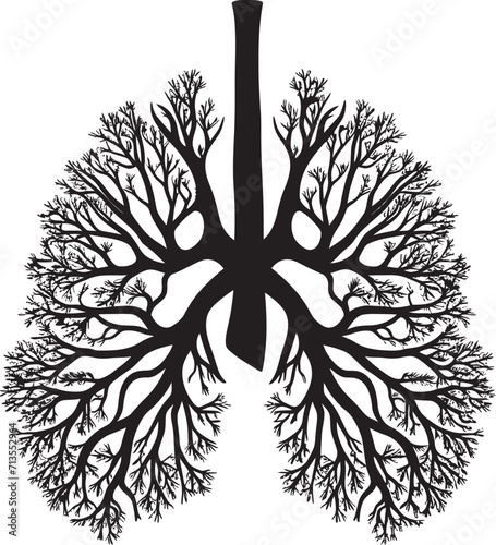 Bronchial Boughs Respiratory Tree Emblem Oxygen Orchard Tree Branches Lungs Icon