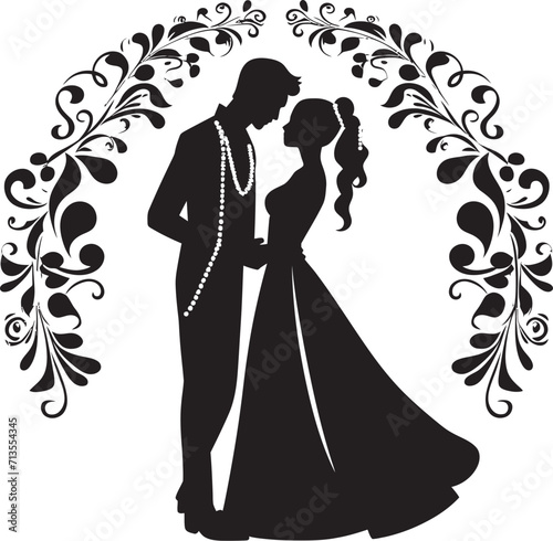 Celestial Bond Indian Matrimonial Vector Icon Timeless Ties Bride and Groom Symbol