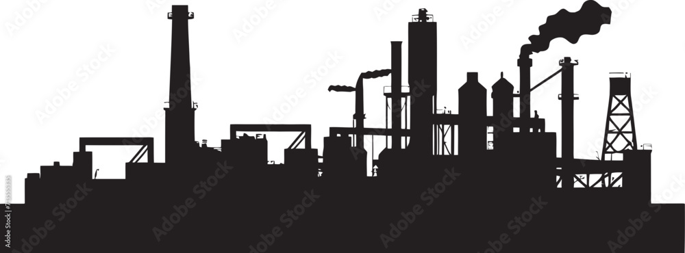 Steel Symphony Industrial Zone Vector Icon Urban Machinery Hub Manufacturing District Logo