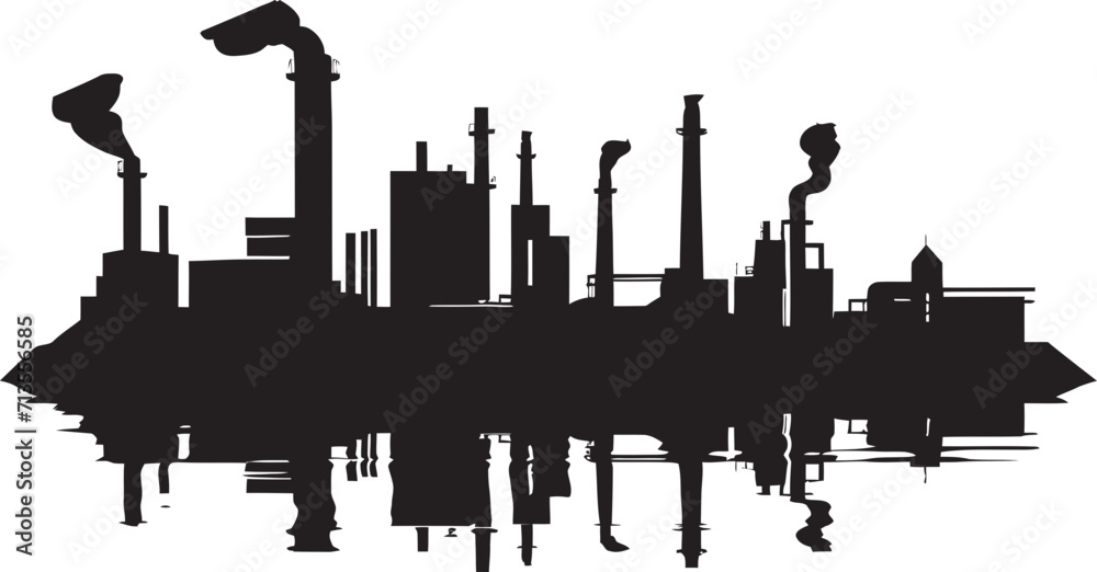 Manufacturing Mosaic Vector Icon of Industrial Zone Industrial Innovation Factory Emblem Design