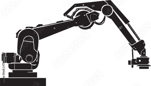 RoboCraft Precision Industrial Hand Emblem Mechanized Mastery Vector Icon of Robotic Arm