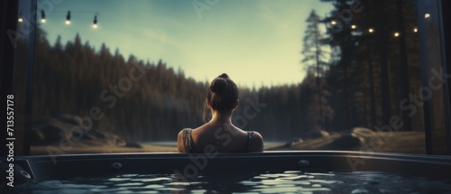 person relaxing in a hot tub © olegganko