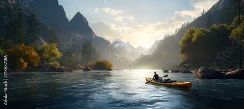 person in kayak on water in river rapids