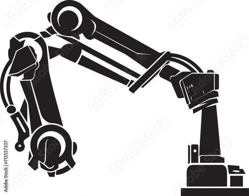 Mechanized Mastery Industrial Robotic Arm Symbol Digital Dexterity RoboCraft Precision Icon Design