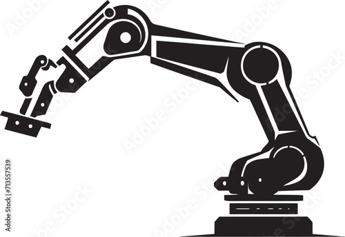 Mechanized Mastery Vector Logo of Robotic Hand Automated Artistry Industrial Arm Emblem
