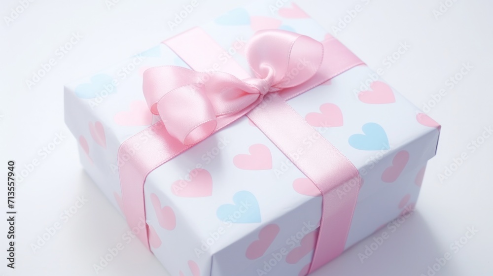 valentine's day present on white background with a heart clip sticker valentine's day present on white background with a heart clip sticker