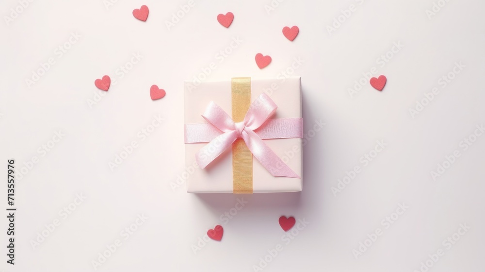 valentine's day present on white background with a heart clip sticker valentine's day present on white background with a heart clip sticker