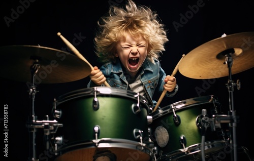 kids for drum beats music in the studio