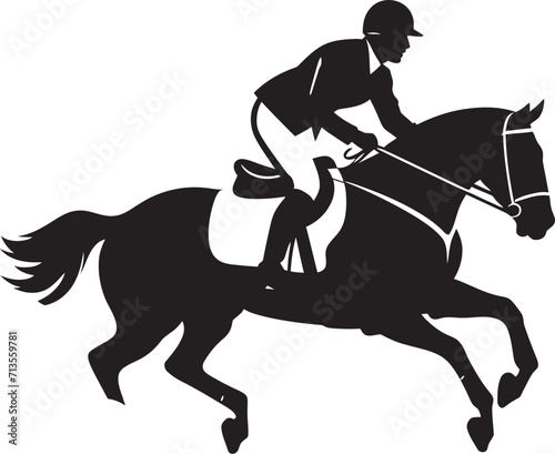 Equine Elegance Expedition Jockey on Horse Icon Racing Radiance Dynamic Jockey and Horse Emblem