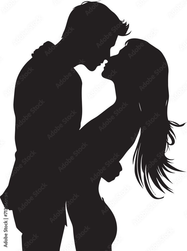 Captivating Kiss Emblem of Affectionate Duo Endless Love Story Vector Kiss Logo