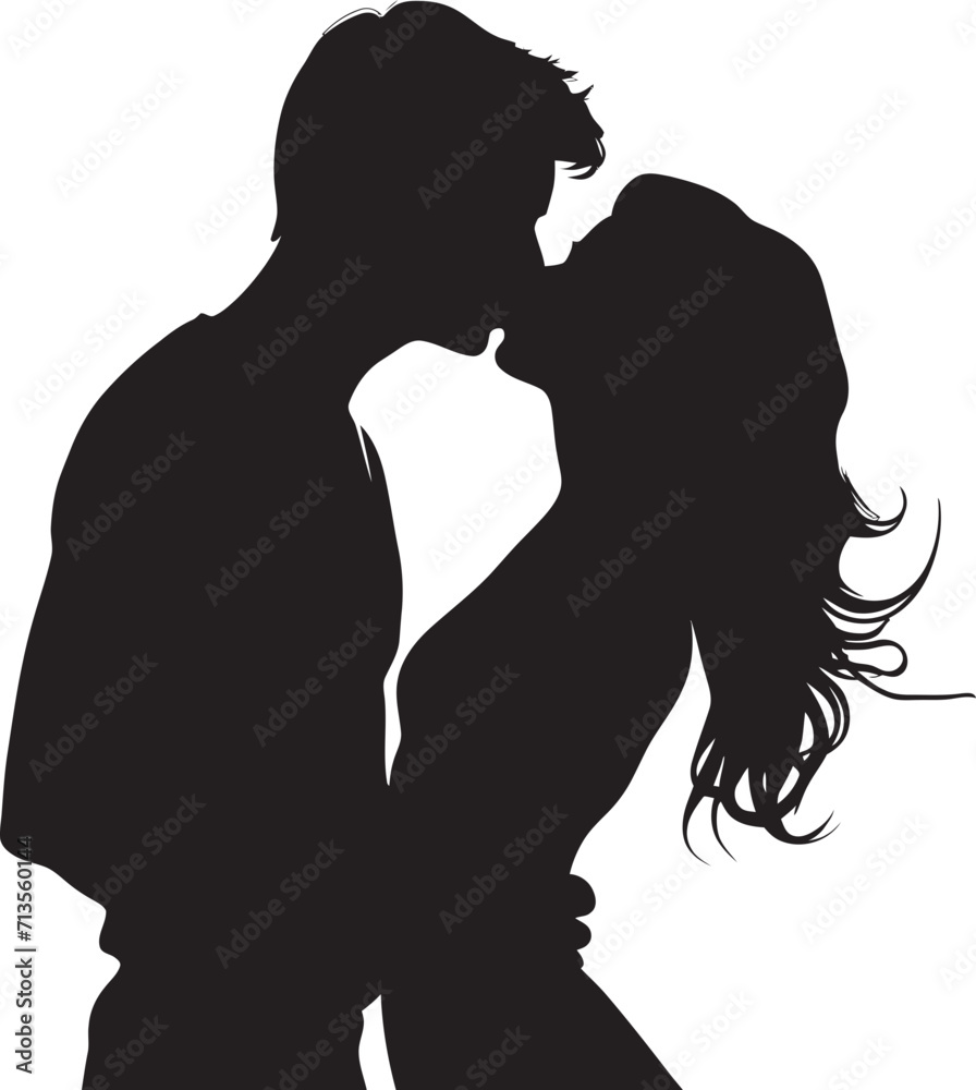 Endless Love Story Vector Kiss Logo Intertwined Souls Kissing Couple Icon Design