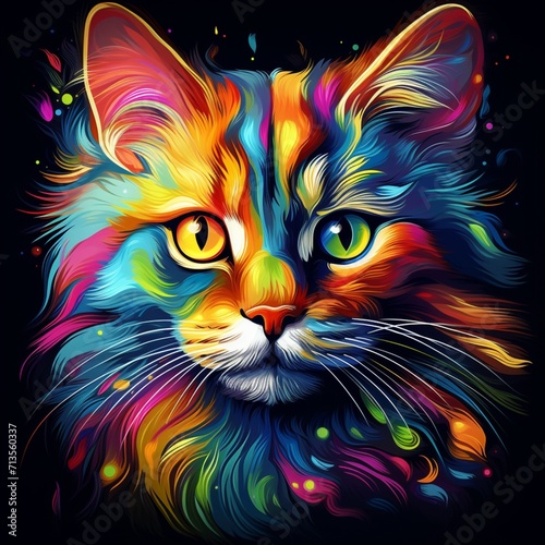 World some nice colorful cat images Generative AI