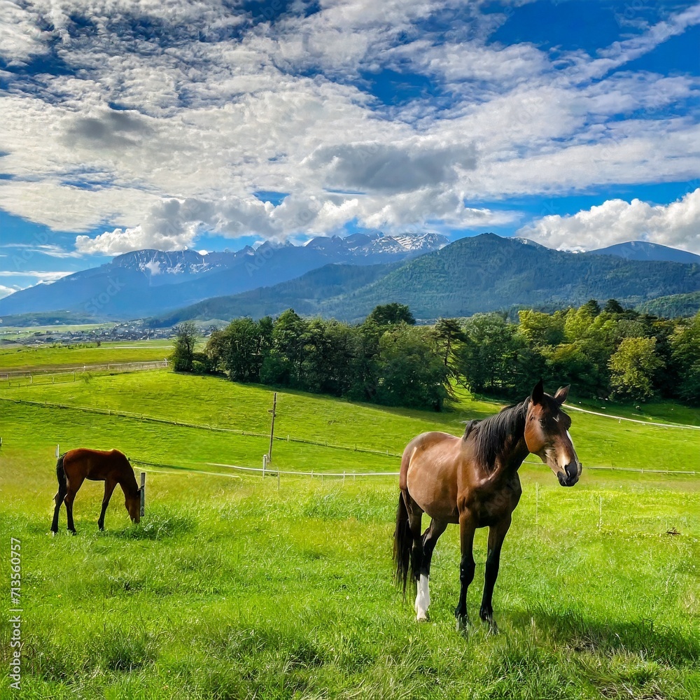 horses in the field