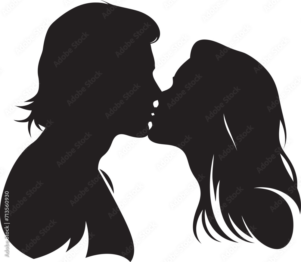 Enchanted Affection Vector Icon of Romantic Kiss Tender Unity Loving Couple Logo Design Enchanted Affection Vector Icon of Romantic Kiss Tender Unity Loving Couple Logo Design