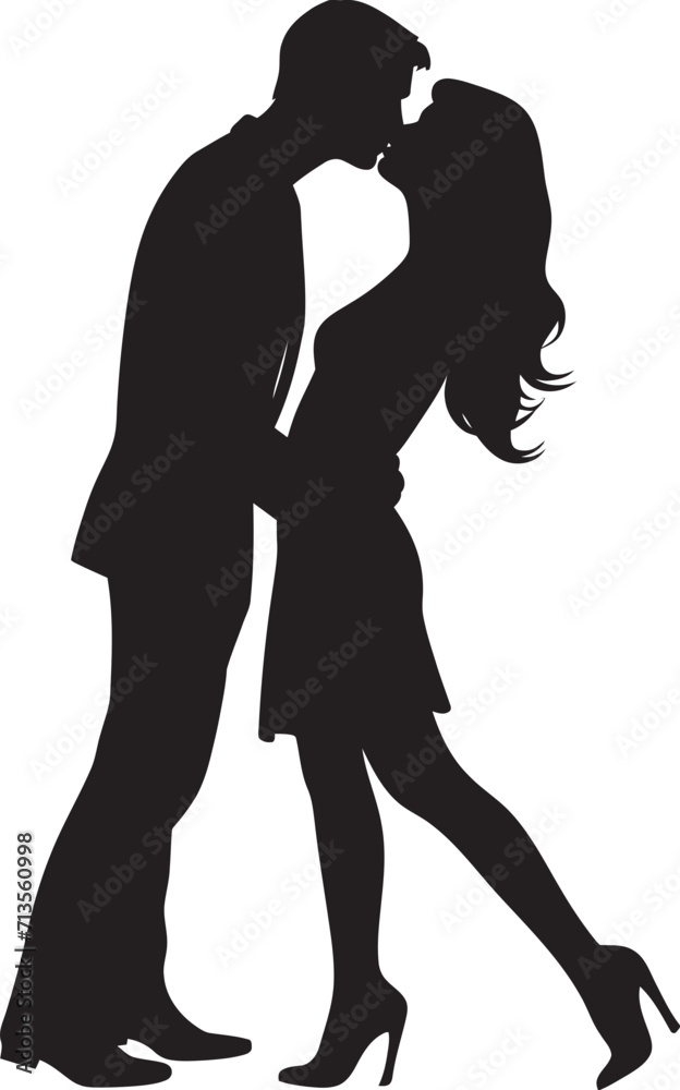 Eternally Yours Vector Icon of Romantic Kiss Infinite Love Affair Loving Couple Logo