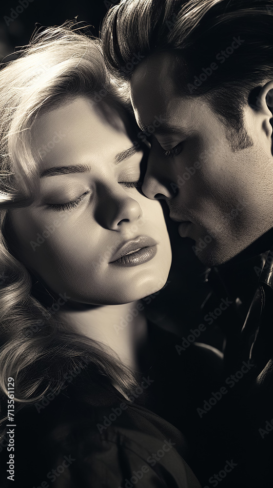 Man and woman. Tenderness and love. Black and white. Minimalism. Close-up. Man and woman. Tenderness and love. Black and white. Minimalism. Close-up.