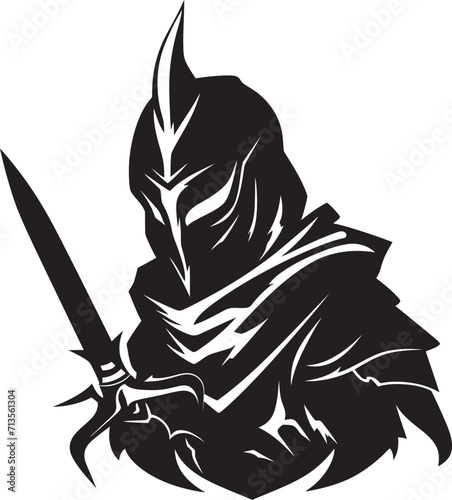 Stealth Striker Lancer Soldier Mascot Icon Valor Vanguard Vector Logo of Lancer Soldier Mascot