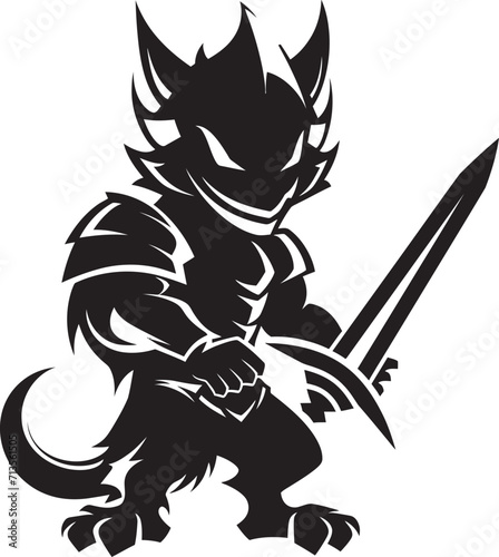 Tactical Triumph Vector Icon of Lancer Soldier Mascot Shadow Serpent Lancer Soldier Mascot Logo