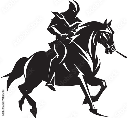 Stealth Sentinel Vector Logo of Lancer Soldier Iron Legionnaire Lancer Soldier Mascot Icon