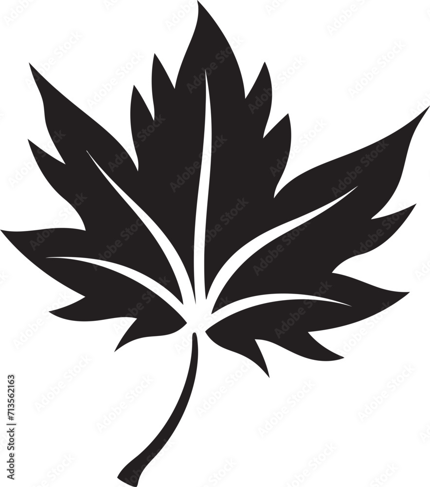 Serene Shadows Leaf Silhouette Logo Design Lush Canopy Emblem of Silhouetted Leaf