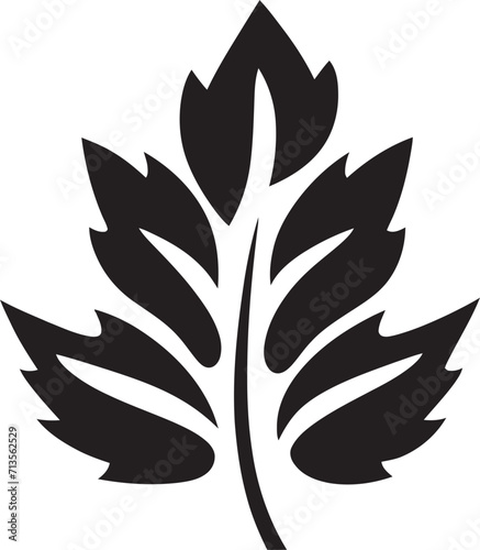Ethereal Eden Vector Icon of Leaf Silhouette Whispering Leaves Leaf Silhouette Vector Logo