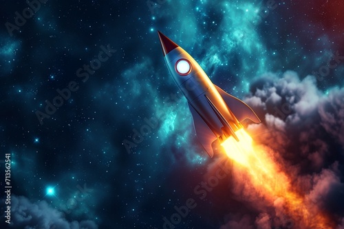 Embarking on a business journey of a rocket icon, accelerate towards our goals, rapid startup momentum. sights are set on achieving success, forward with determination and innovation photo