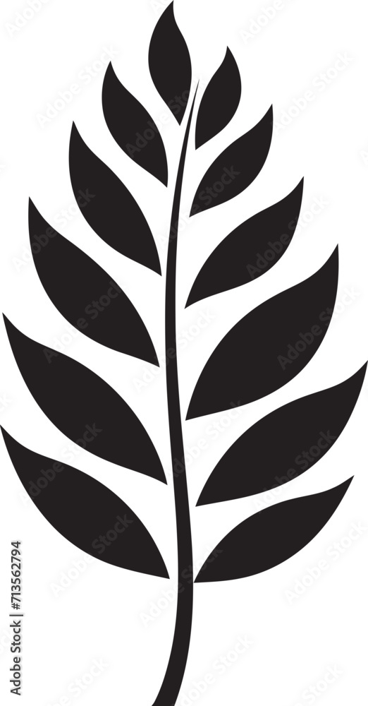 Natures Harmony Elegant Leaf Silhouette Logo Verdant Essence Vector Icon of Leaf Silhouette