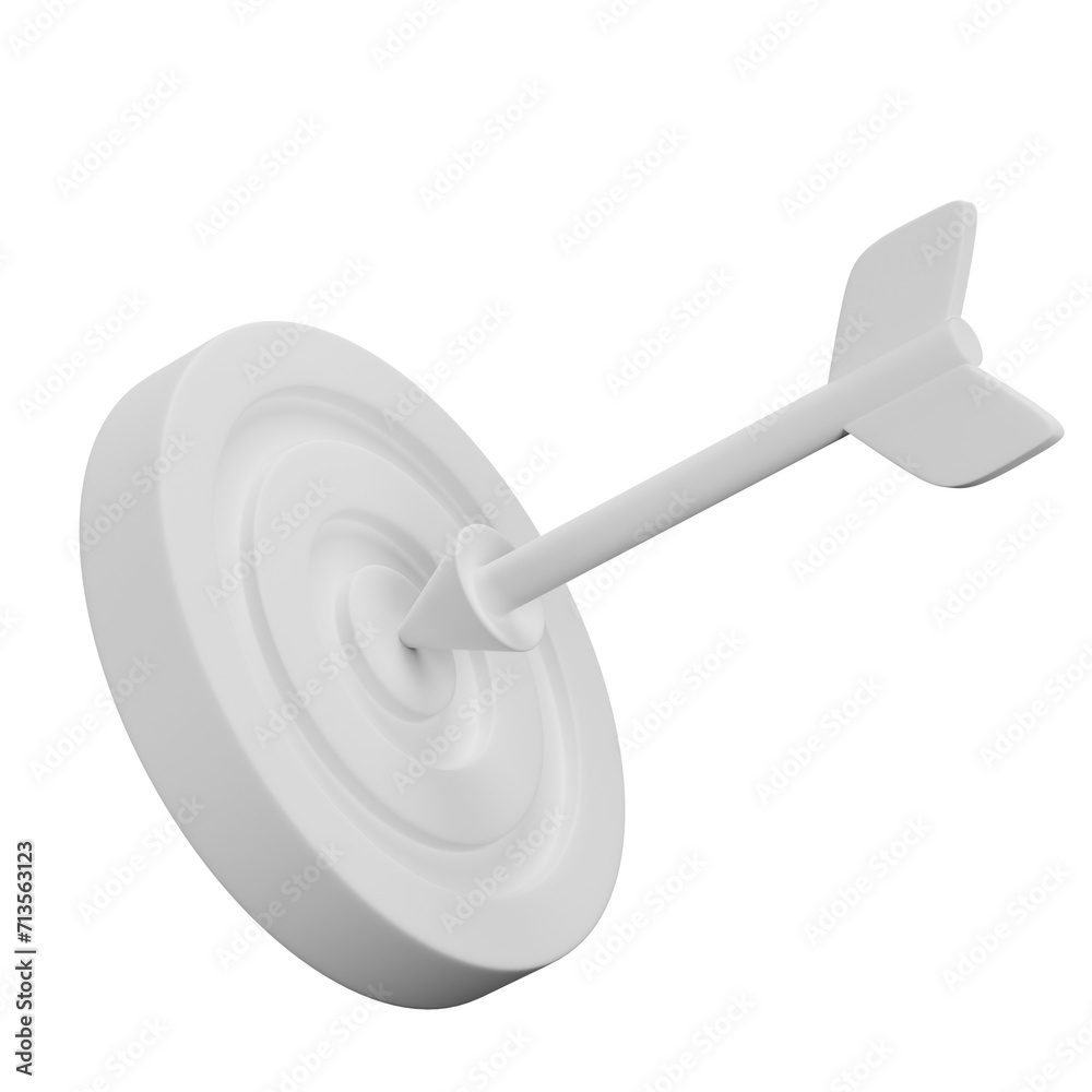 3d icon. a close up of a red target with an arrow in the center 3d icon. a close up of a red target with an arrow in the center