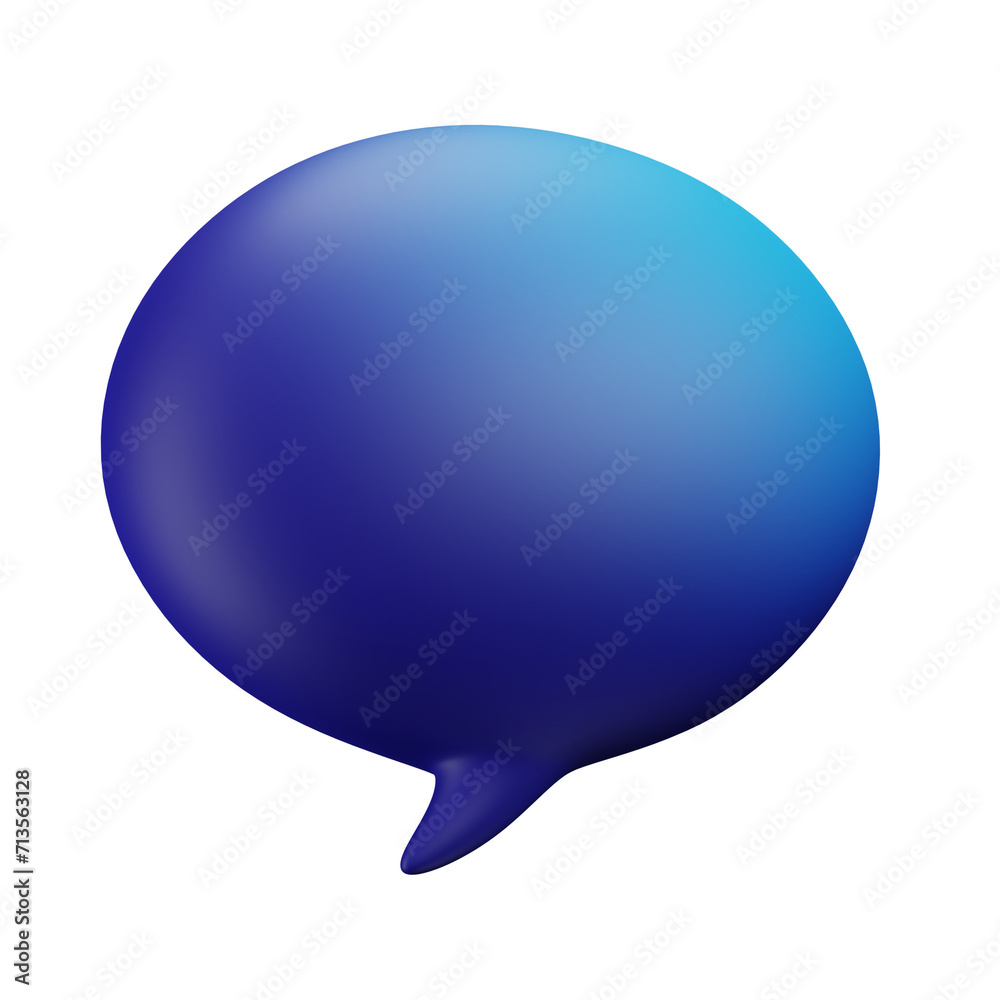 3d icon. a close up of a speech bubble with a white background 3d icon. a close up of a speech bubble with a white background