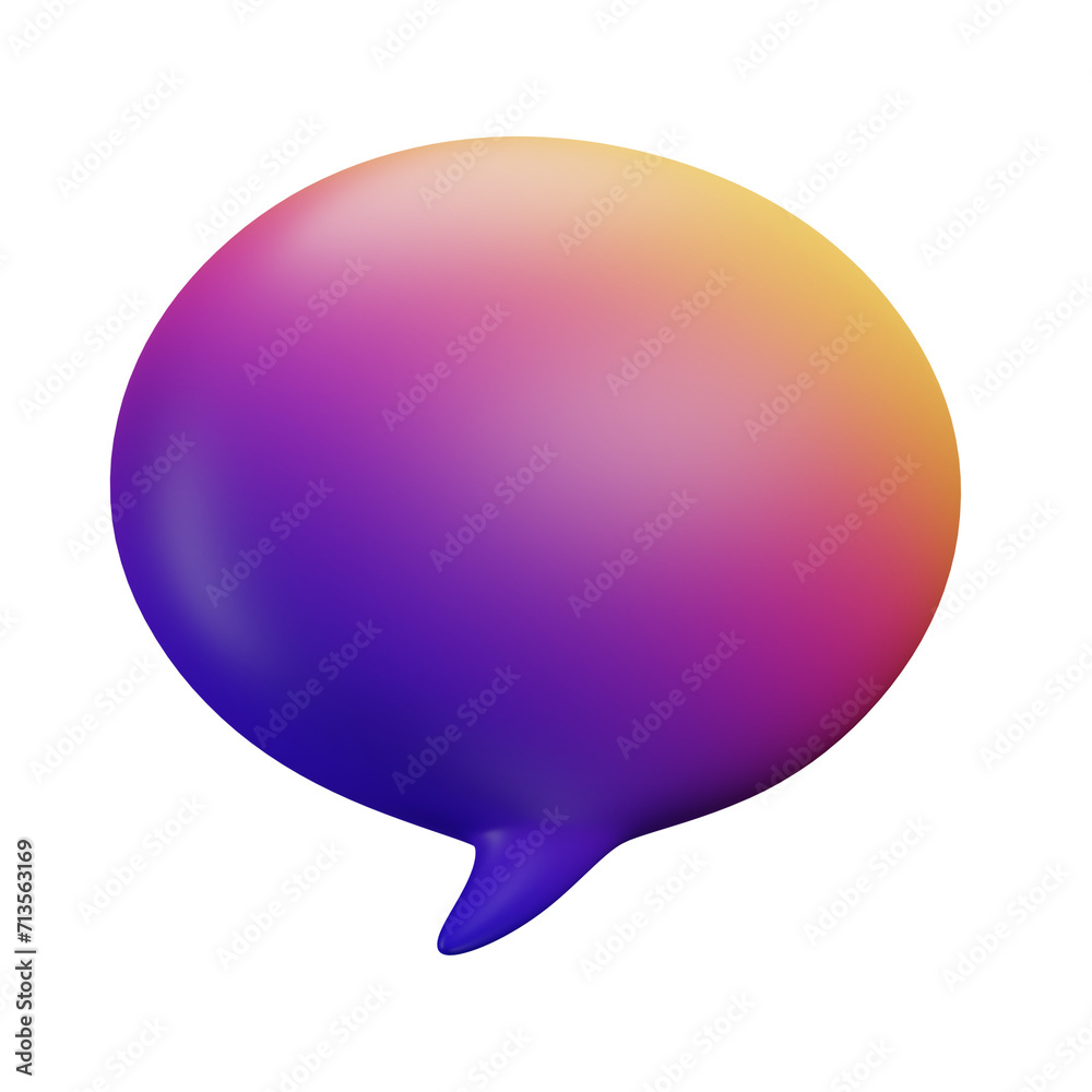 3d icon. a close up of a speech bubble with a white background 3d icon. a close up of a speech bubble with a white background