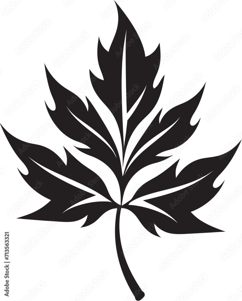 Ethereal Eden Vector Icon of Leaf Silhouette Verdant Vision Silhouetted Leaf Emblem in Vector