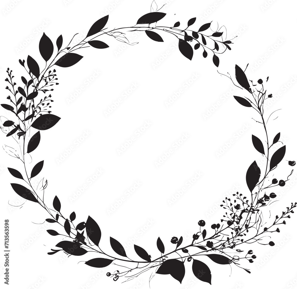 Vows in Bloom Doodle Wreath Wedding Emblem Verdant Vows Vector Icon for Leafy Wedding Wreath Vows in Bloom Doodle Wreath Wedding Emblem Verdant Vows Vector Icon for Leafy Wedding Wreath