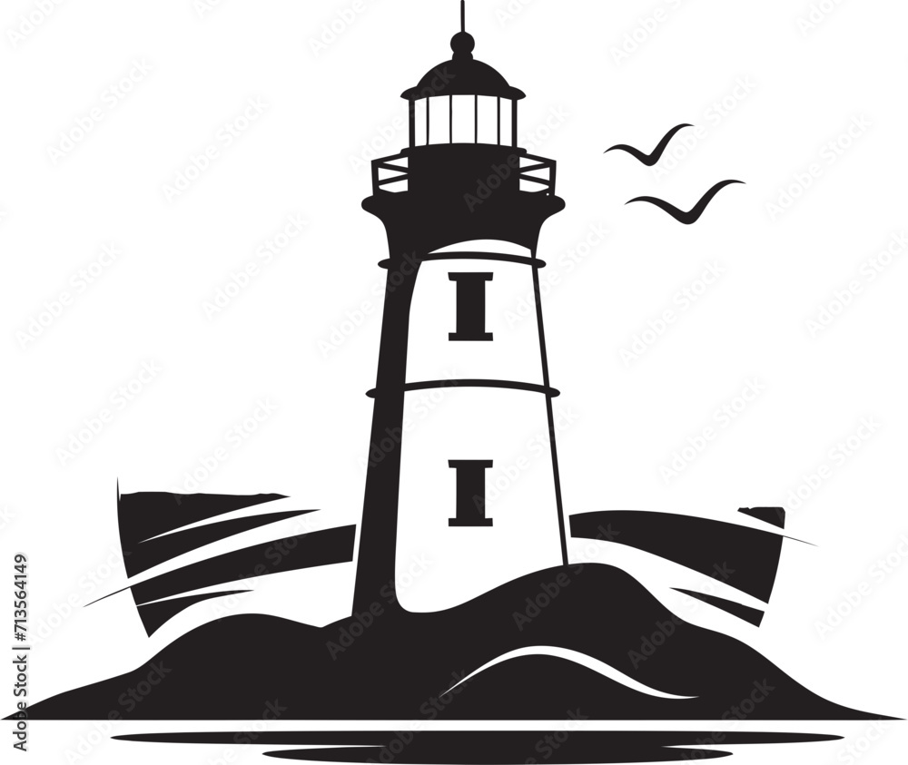 Seafaring Elegance Coastal Lighthouse Logo in Vector Maritime Mastery Lighthouse Icon in Nautical Style