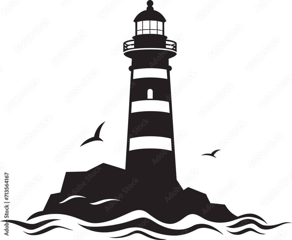 Guiding Star Emblem Nautical Lighthouse Vector Coastal Beacon Majesty Vector Lighthouse Logo