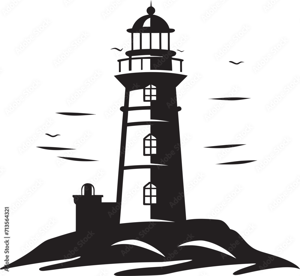 Beacon of Maritime Hope Vector Icon for Lighthouse Design Seafaring Elegance Coastal Lighthouse Logo in Vector