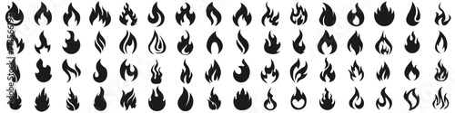 Fire icon vector set. Fire flame symbol. Flame icon collection. photo