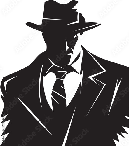 Mafia Monogram Suit and Hat Emblem Design Dapper Don Dynasty Vector Logo of Mafia Attire