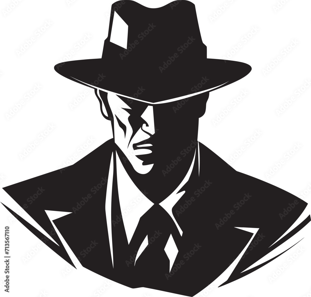 Mafia Monogram Suit and Hat Emblem Design Dapper Don Dynasty Mafia Logo in Vector Mafia Monogram Suit and Hat Emblem Design Dapper Don Dynasty Mafia Logo in Vector