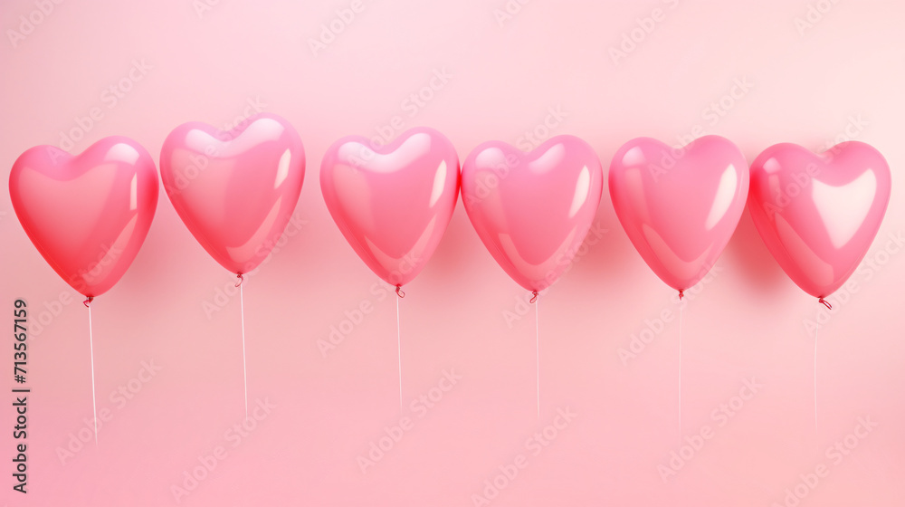 Heart shaped balloons., Heart balloon on pink background, heart, love, valentine, balloon, day, shape, celebration, pink, romance, symbol, holiday, hearts, decoration, gift, red, romantic, happy