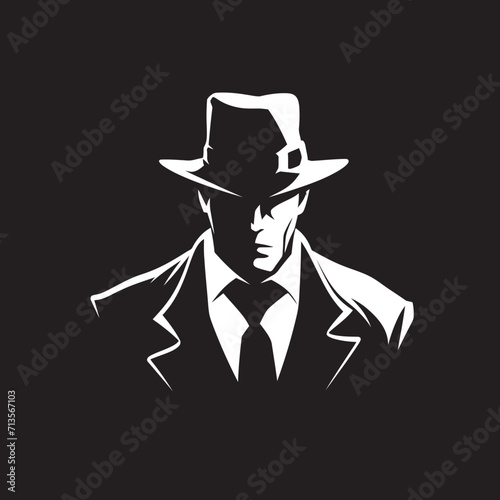Elegant Enforcer Insignia Vector Icon of Mafia Attire Mafia Monogram Suit and Hat Emblem Design