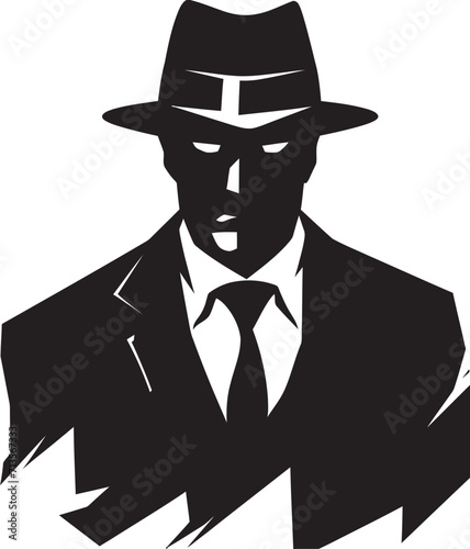 Syndicate Sovereignty Mafia Crest in Vector Elegant Enforcer Insignia Vector Icon of Mafia Attire