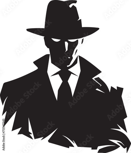 Dapper Don Dynasty Mafia Logo in Vector Cosa Nostra Crown Suit and Hat Vector Icon photo