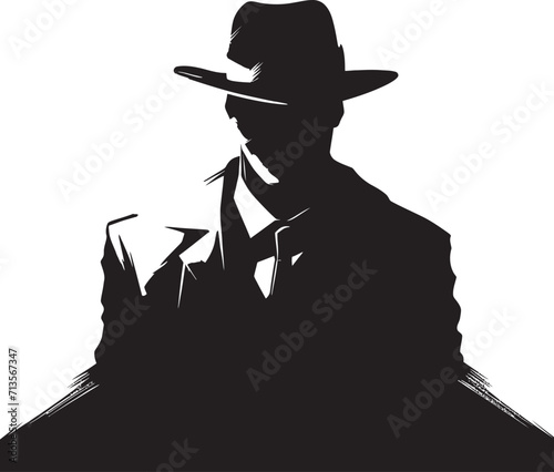 Cosa Nostra Crown Suit and Hat Vector Icon Underworld Elegance Mafia Suit and Hat Emblem photo